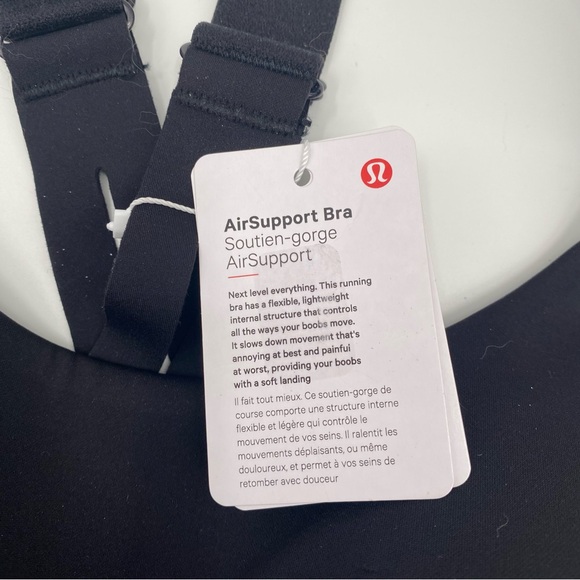NWT Lululemon AirSupport Bra Black/Asphalt Grey 38C - Picture 3 of 5